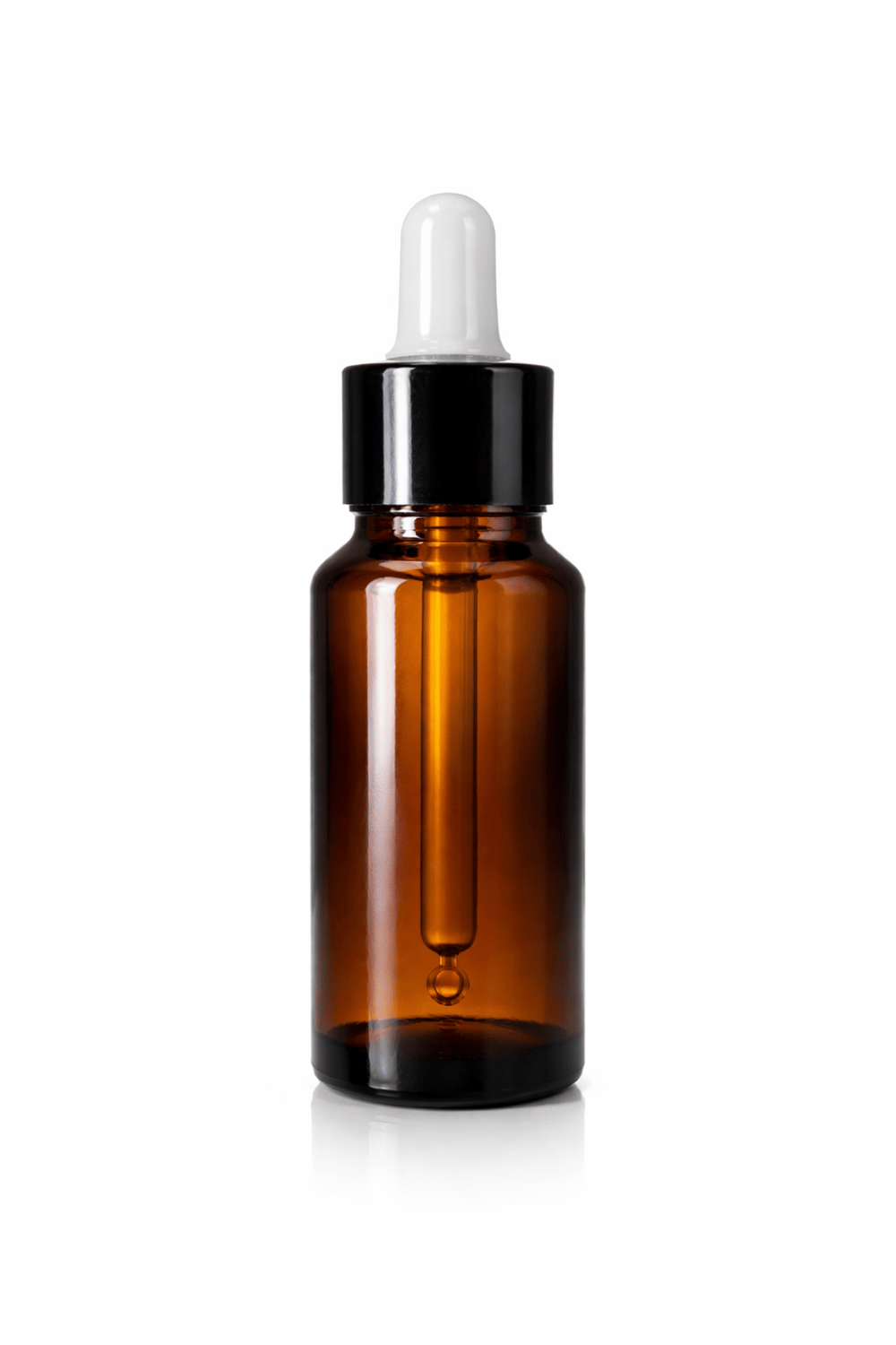 20ml Amber Cam Damlalıklı Şişe | Siyah Metal Yüzüklü Damlalıklı Şişe