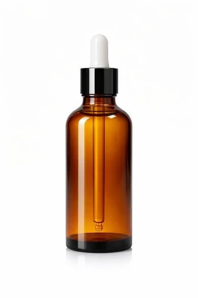 30ml Amber Cam Damlalı Şişe | Siyah Metal Yüzüklü Damlalıklı Şişe