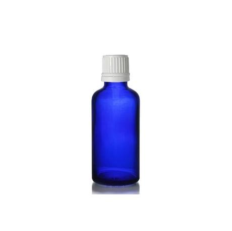 50 ml Mavi Cam Şişe – İçten Damlalıklı – Esansiyel Yağ & Kozmetik Şişesi
