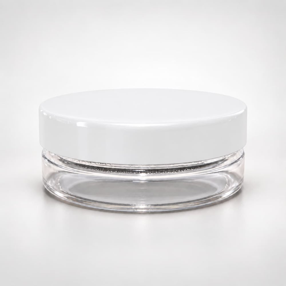 50 ml PET Kavanoz – Şeffaf Kozmetik Krem Kavanozu Siyah/Beyaz Kapaklı