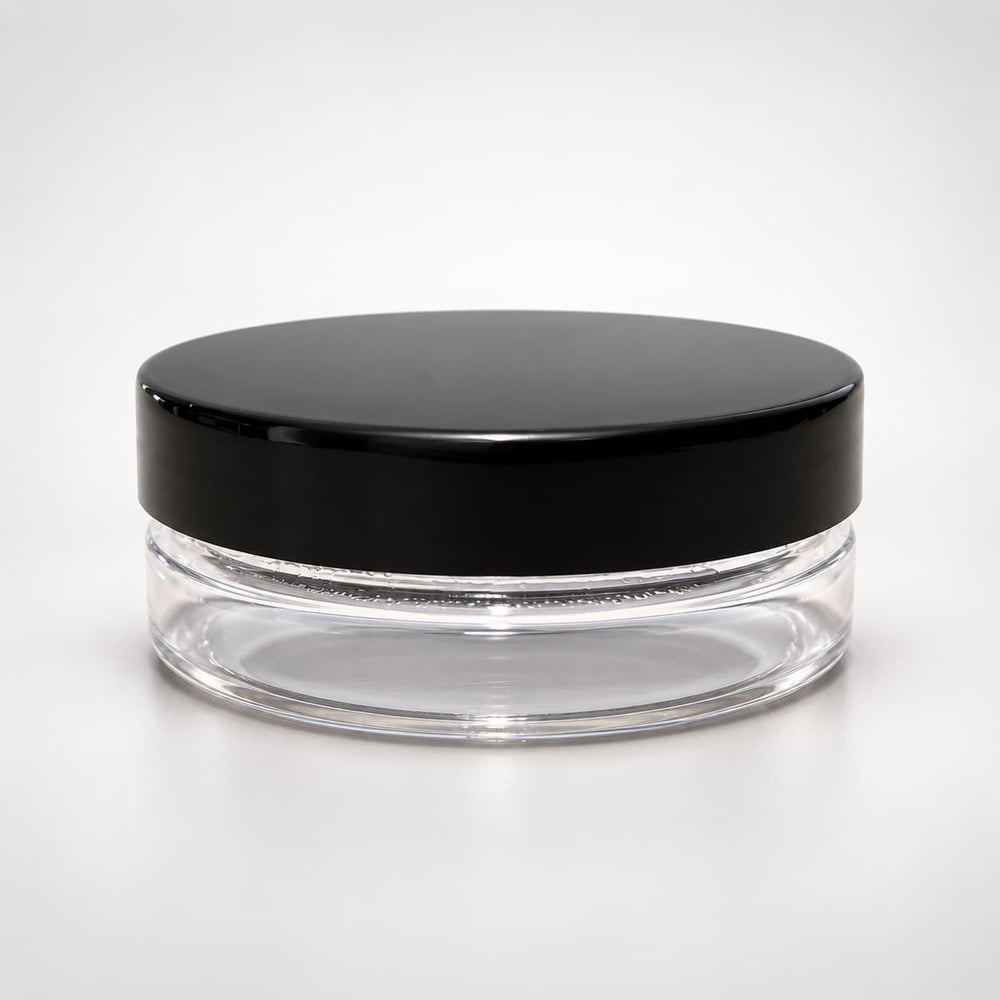 50 ml PET Kavanoz – Şeffaf Kozmetik Krem Kavanozu Siyah/Beyaz Kapaklı