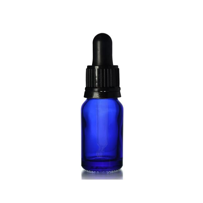 DAMLALIKLI MAVİ CAM ŞİŞE 10 ML