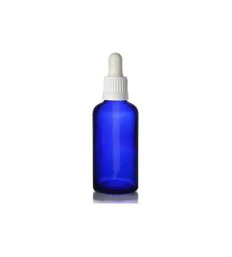 DAMLALIKLI MAVİ CAM ŞİŞE 50 ML