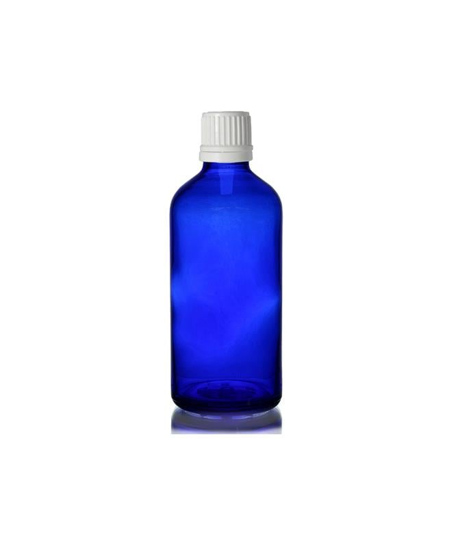 100 ml Mavi Cam Şişe – İçten Damlatmalı – Esansiyel Yağ & Kozmetik Cam Ambalaj