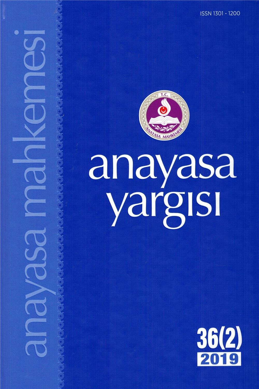 Anayasa Yargısı Dergisi 36 (2) 2019