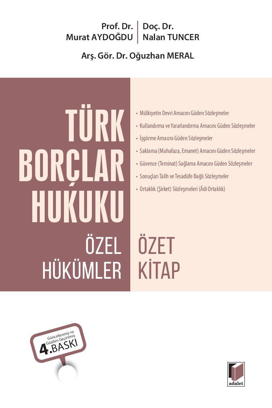 Türk Borçlar Hukuku Özel Hükümler Özet Kitap