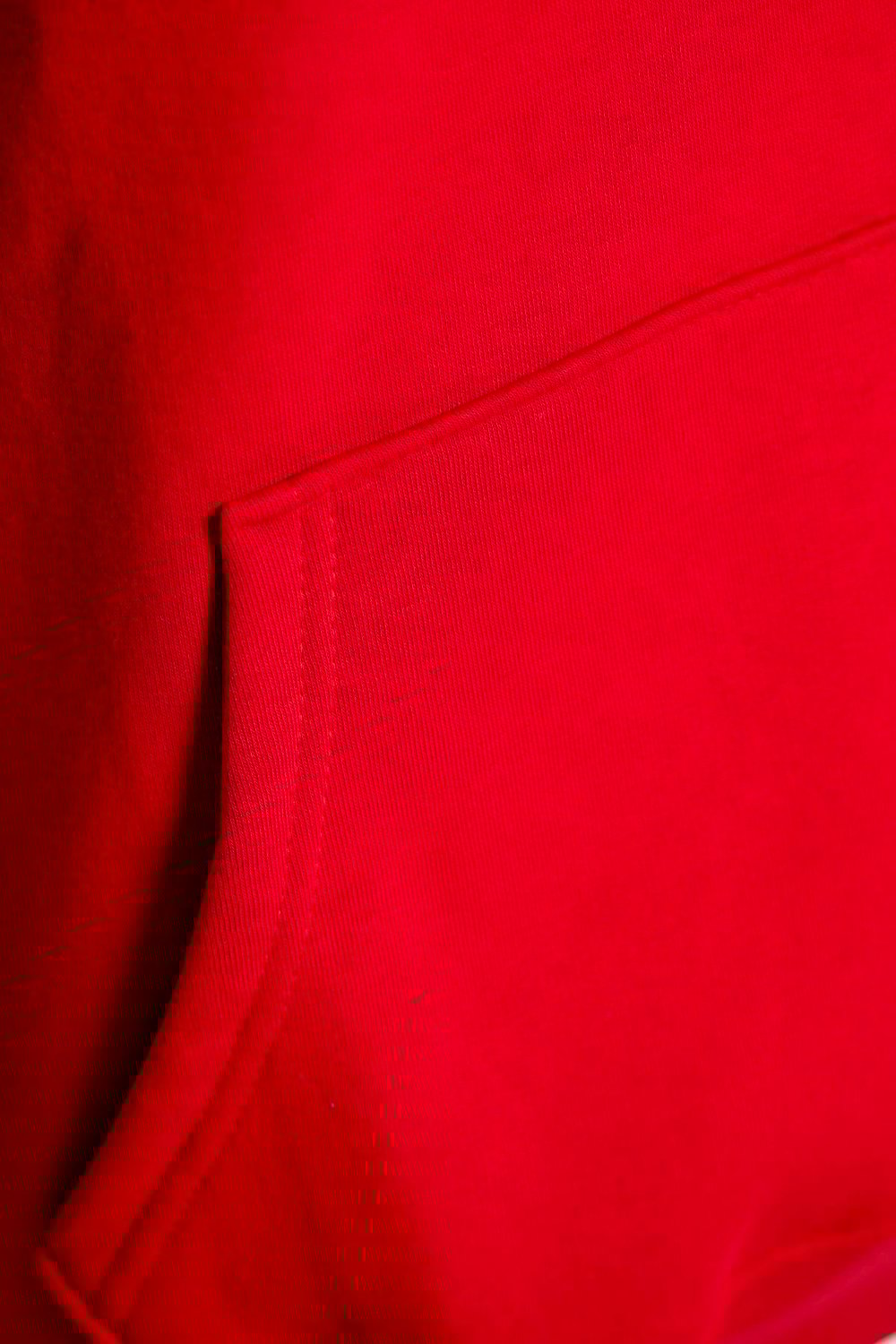  Unisex Kapüşonlu Cep Detaylı Üç İplik Sweatshirt - Kırmızı