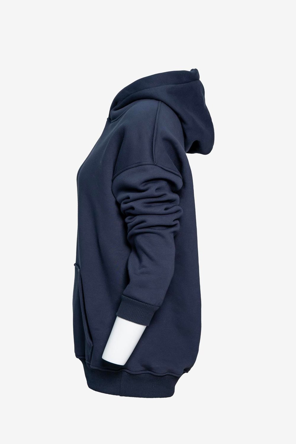  Unisex Kapüşonlu Cep Detaylı Üç İplik Sweatshirt - Lacivert