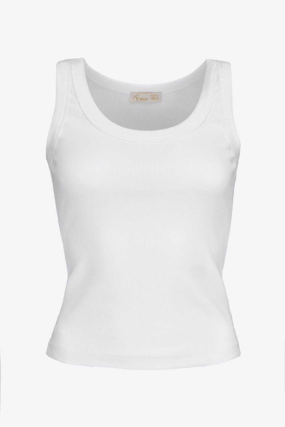 Kadın Geniş Askılı Fitilli Pamuklu Basic Atlet - Beyaz