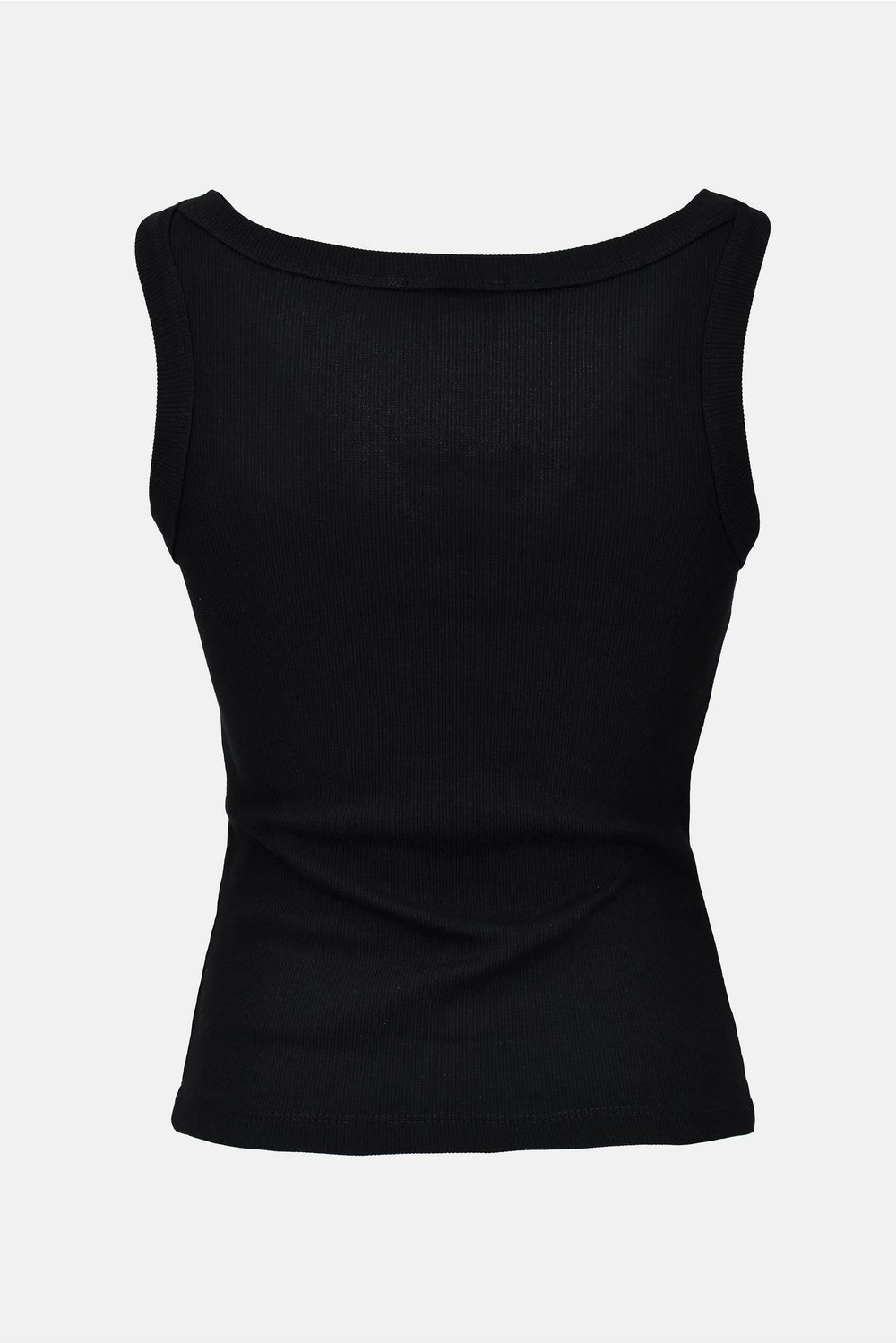 Kadın Geniş Askılı Fitilli Pamuklu Basic Atlet  - Siyah