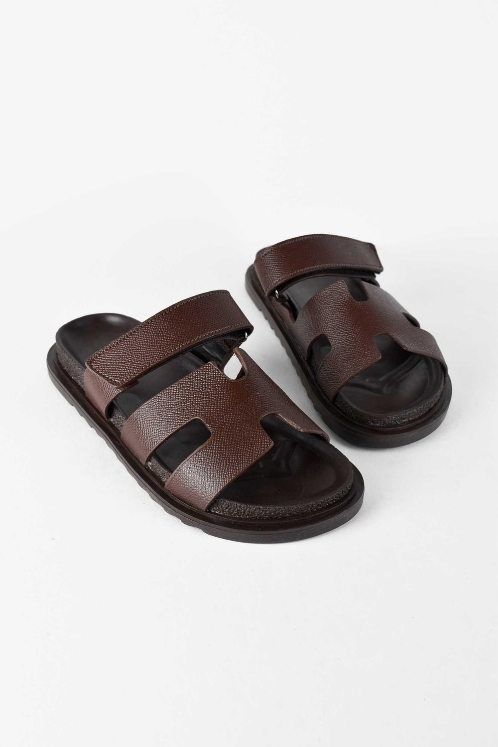 Kadın Önü Açık Cırtlı Rahat Poli Taban Günlük Terlik - Kahverengi