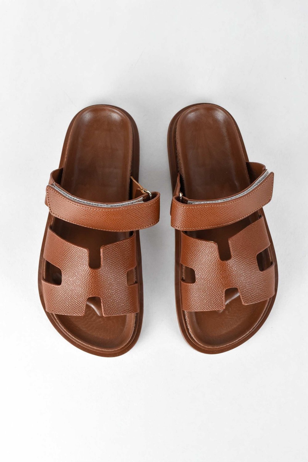 Kadın Önü Açık Cırtlı Rahat Poli Taban Günlük Terlik - Taba