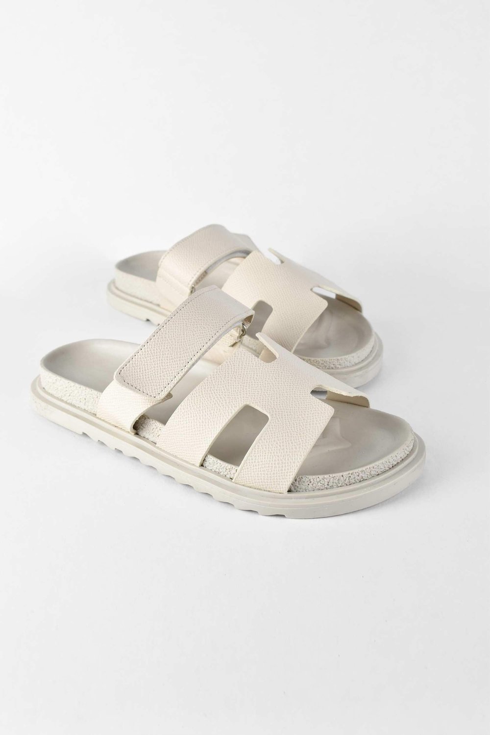 Kadın Önü Açık Cırtlı Rahat Poli Taban Günlük Terlik - Bej