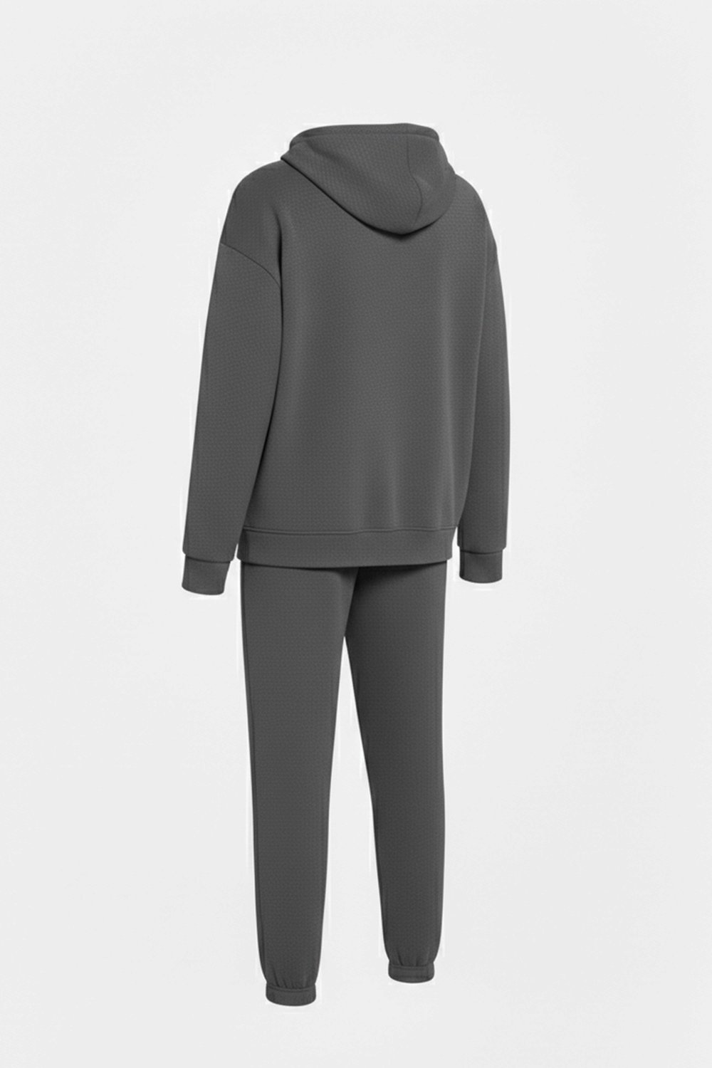 Kapüşonlu Cep Detaylı İki İplik Eşofman Takımı – Antrasit