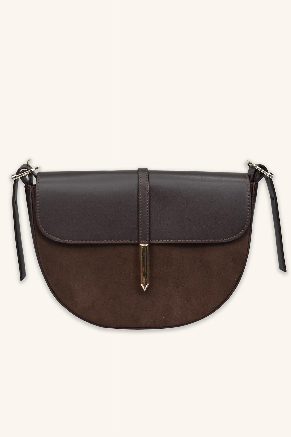 Luce Gold Detaylı El ve Omuz Çantası - Kahverengi