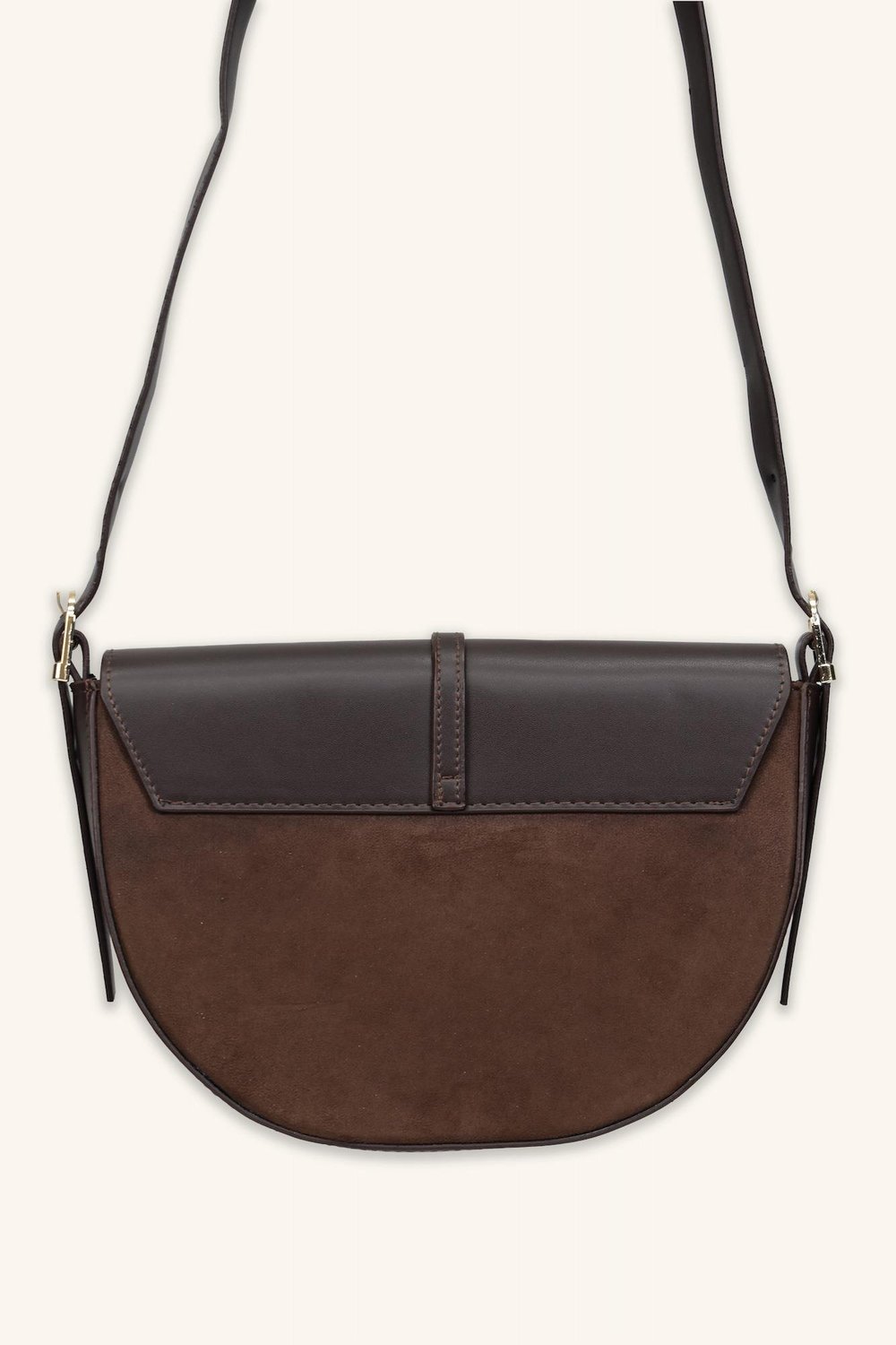 Luce Gold Detaylı El ve Omuz Çantası - Kahverengi