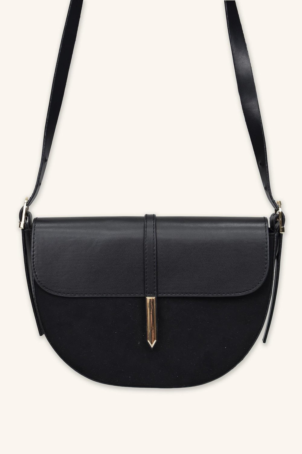 Luce Gold Detaylı El ve Omuz Çantası - Siyah