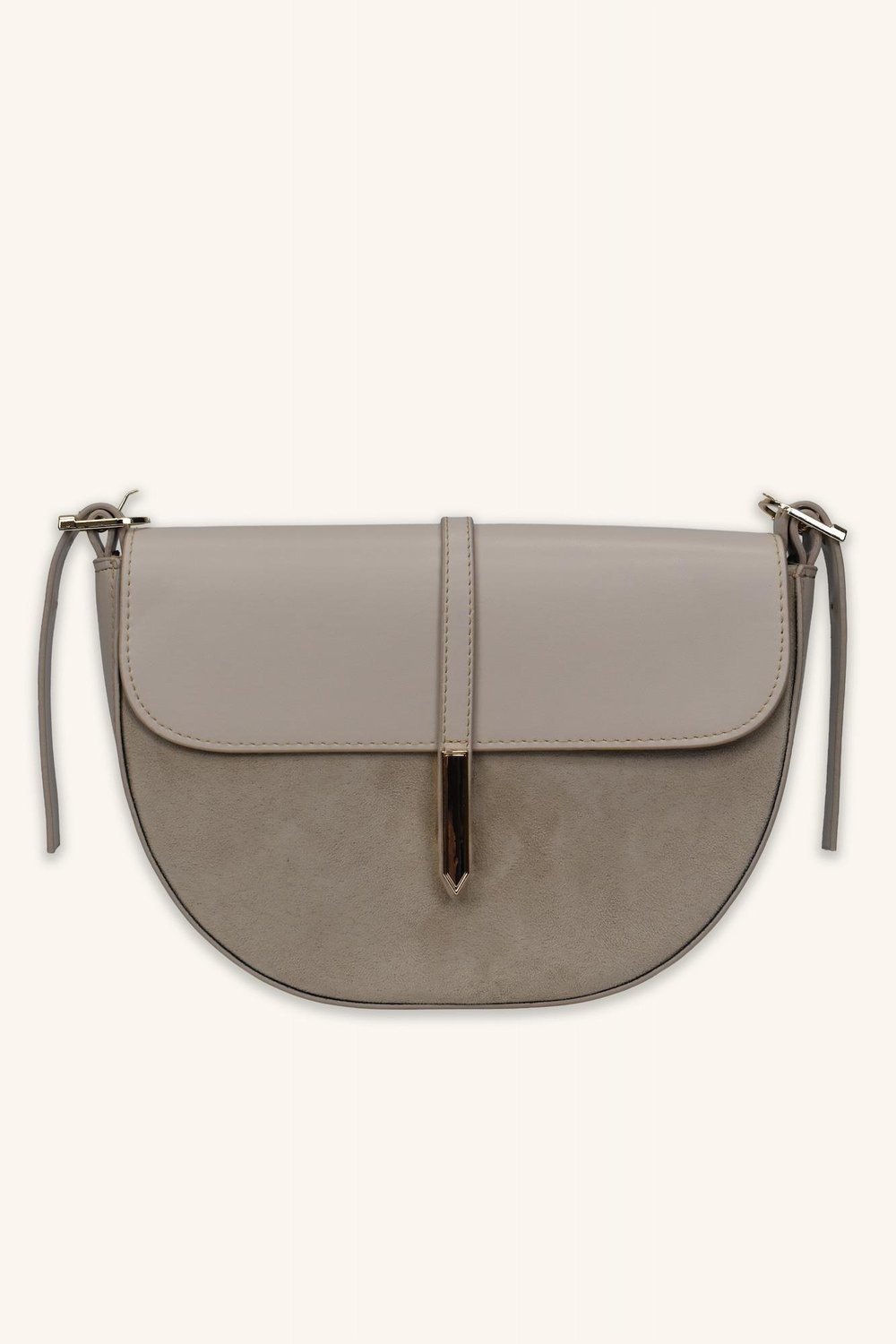 Luce Gold Detaylı El ve Omuz Çantası - Vizon