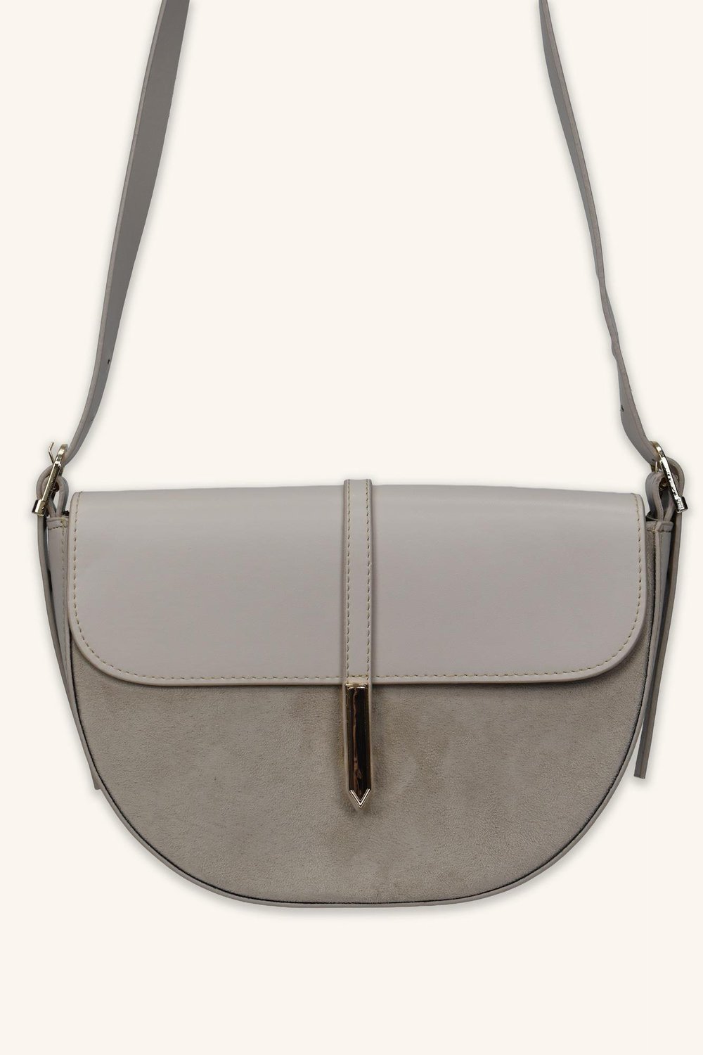 Luce Gold Detaylı El ve Omuz Çantası - Vizon