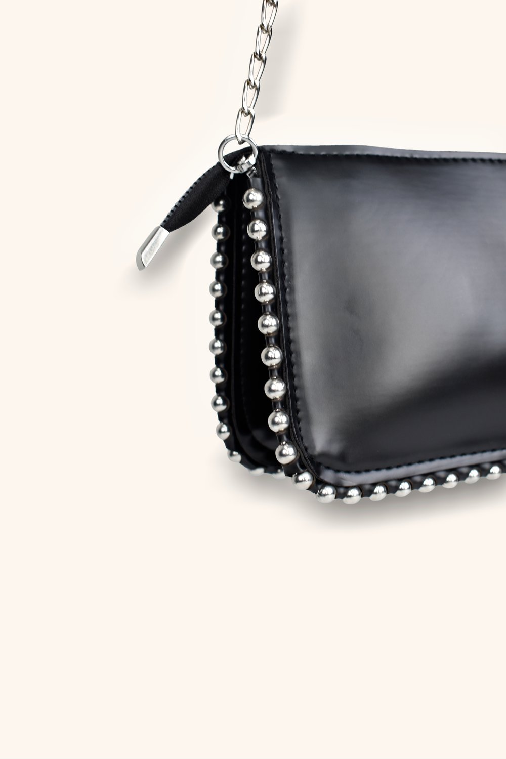 Mini Boncuklu Çanta - Siyah
