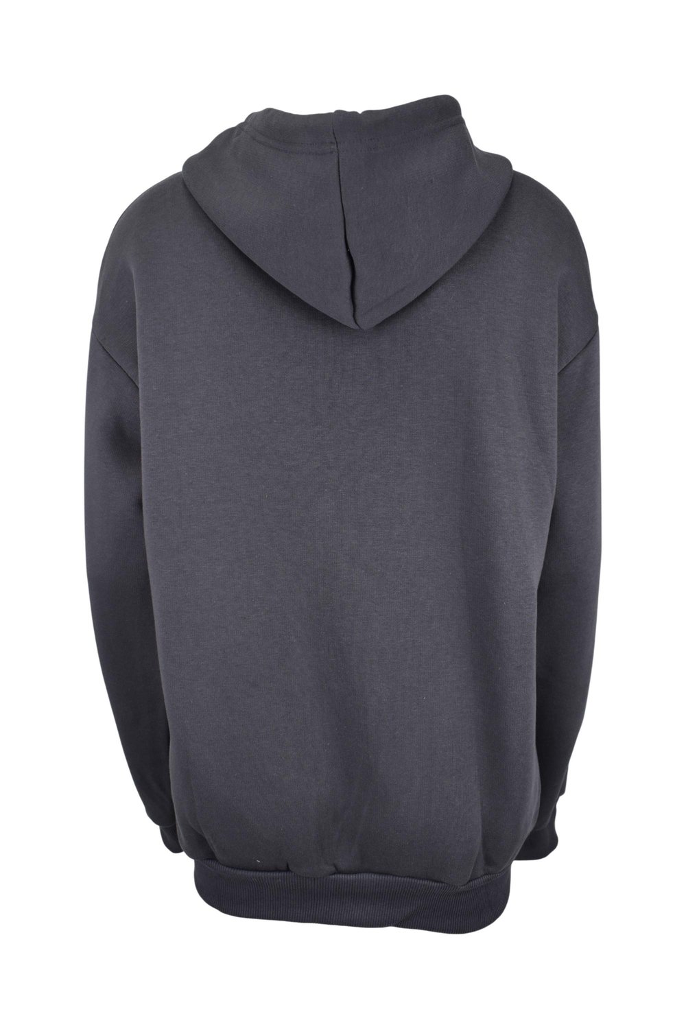 Oversize Üç İplik Kapüşonlu Fermuarlı Sweatshirt   - Antrasit