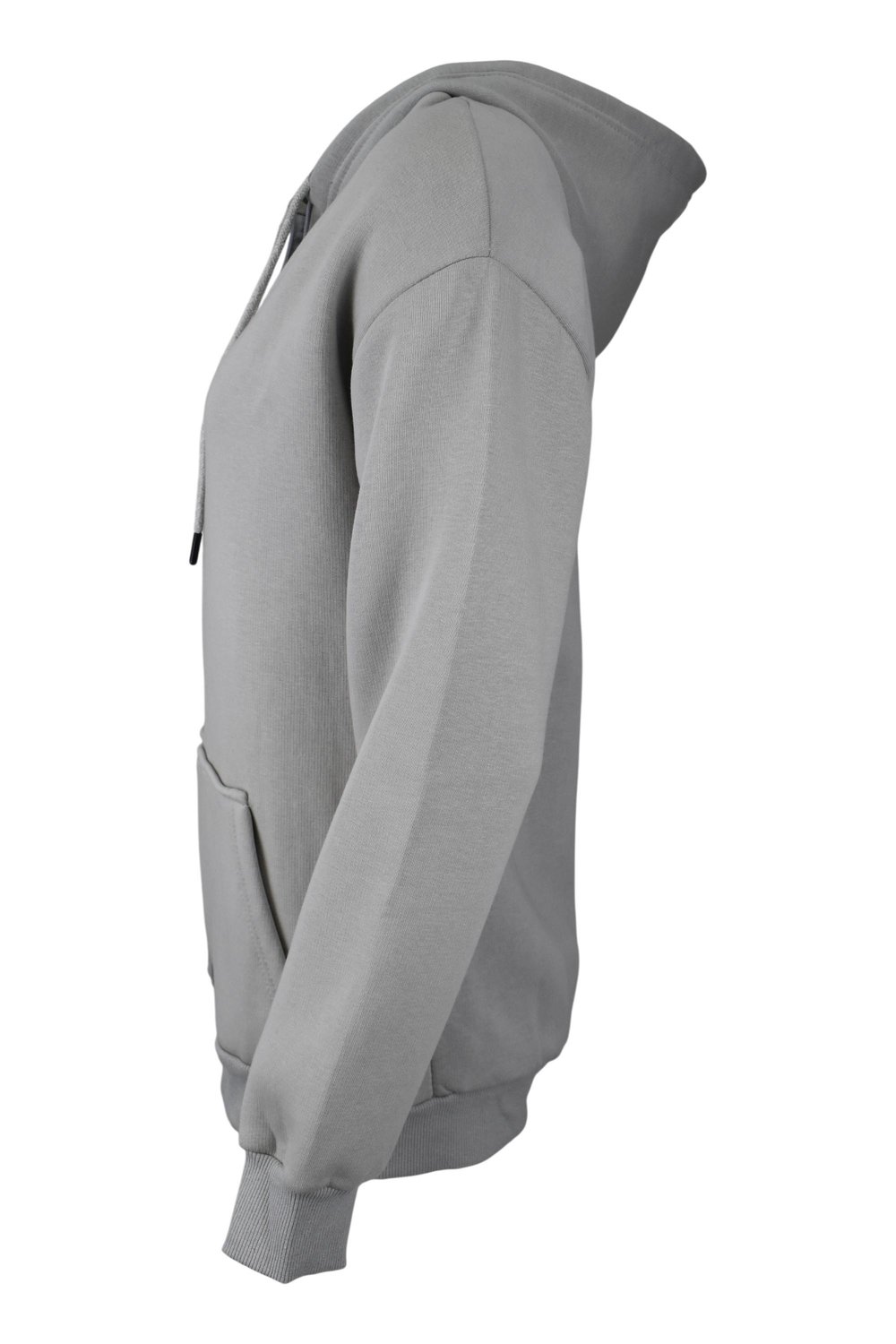 Oversize Üç İplik Kapüşonlu Fermuarlı Sweatshirt  - Gri