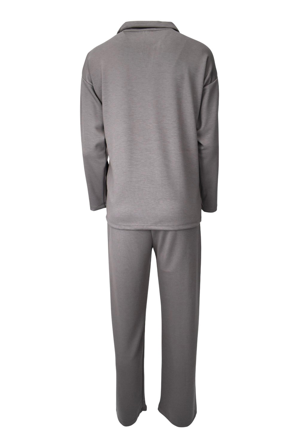 Rahat Kalıp Polo Yaka Modal Kumaş Uzun Kollu Eşofman Takımı  - Vizon