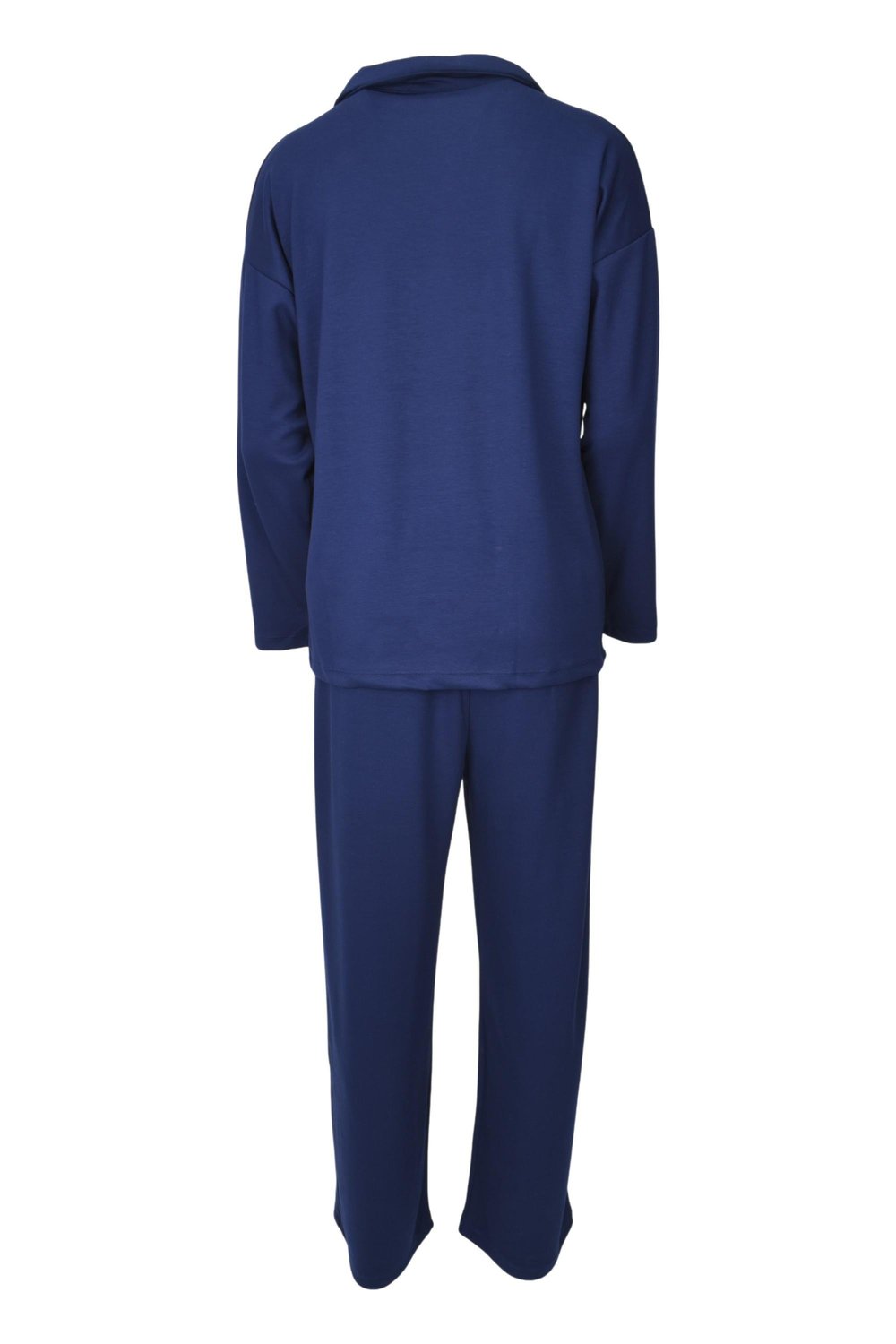 Rahat Kalıp Polo Yaka Modal Kumaş Uzun Kollu Eşofman Takımı  - Lacivert