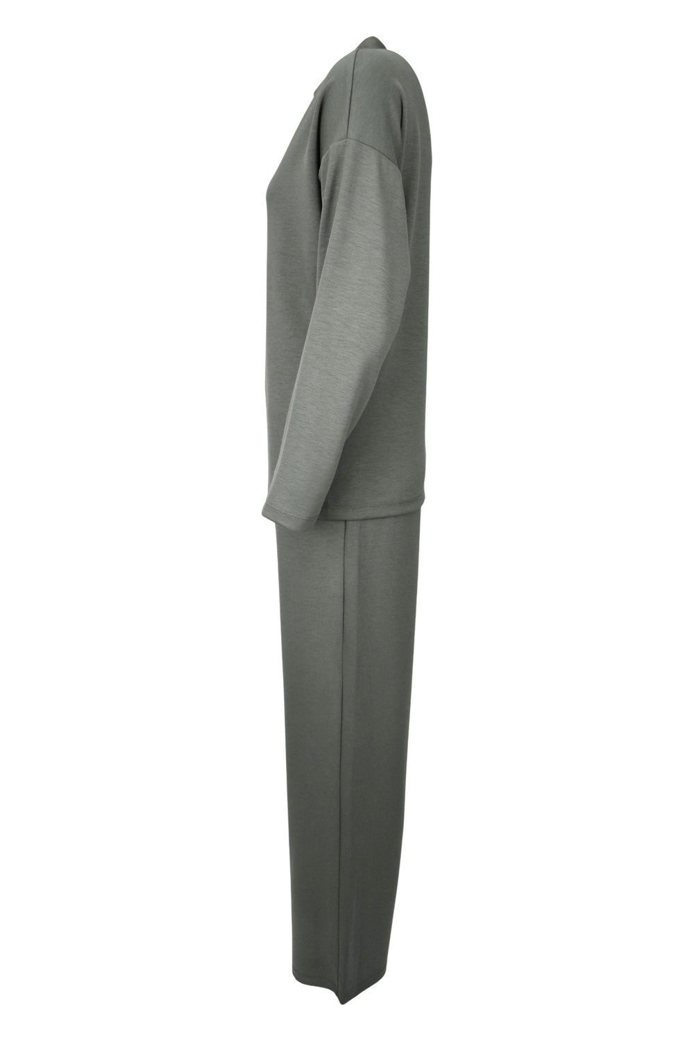 Rahat Kalıp Polo Yaka Modal Kumaş Uzun Kollu Eşofman Takımı  - Yeşil