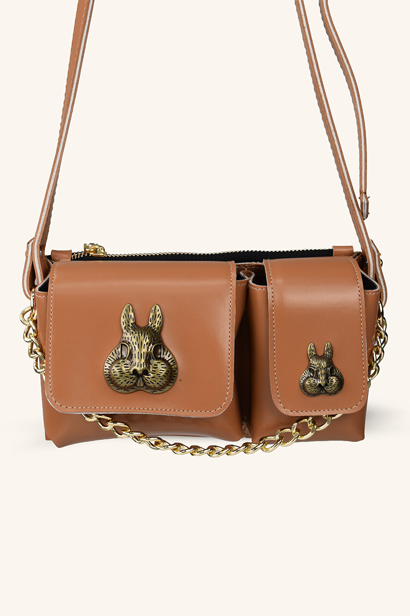 Sincap Aksesuar Detaylı El ve Omuz Çantası - Taba