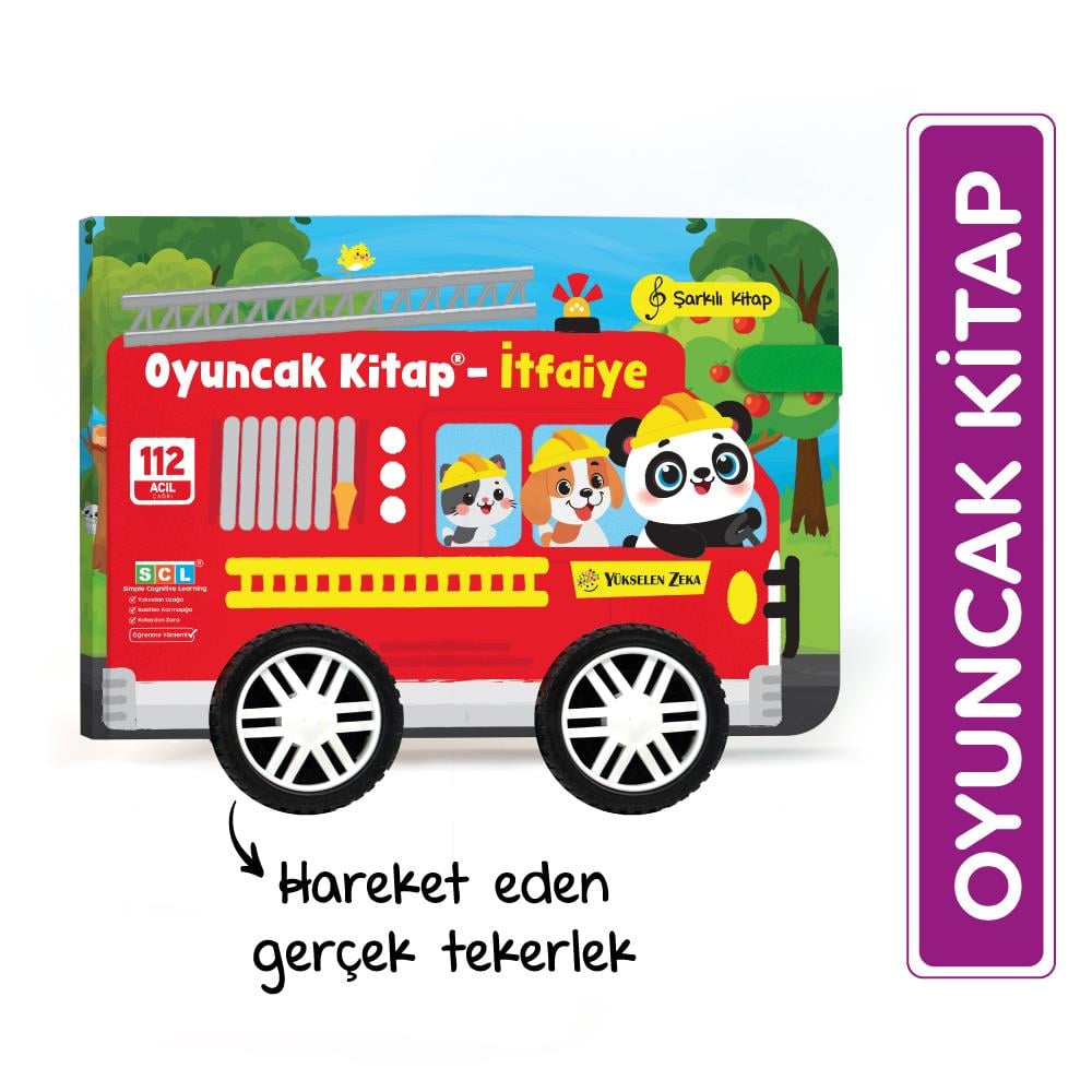 Oyuncak Kitap - İtfaiye (Gerçek Tekerlekli)