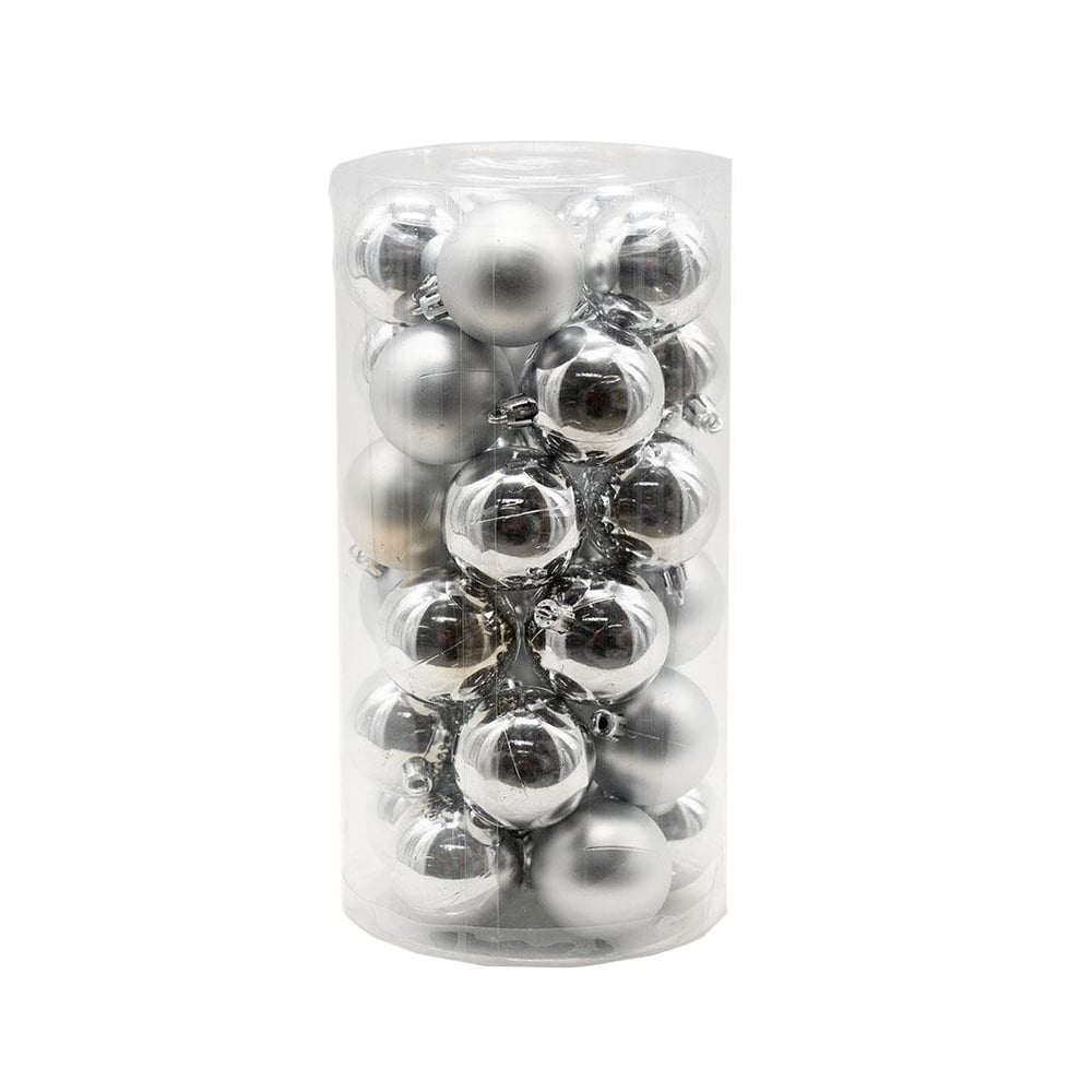 Dekoratif Yılbaşı Topu Yılbaşı Dekorları 4-6 Cm Gümüş