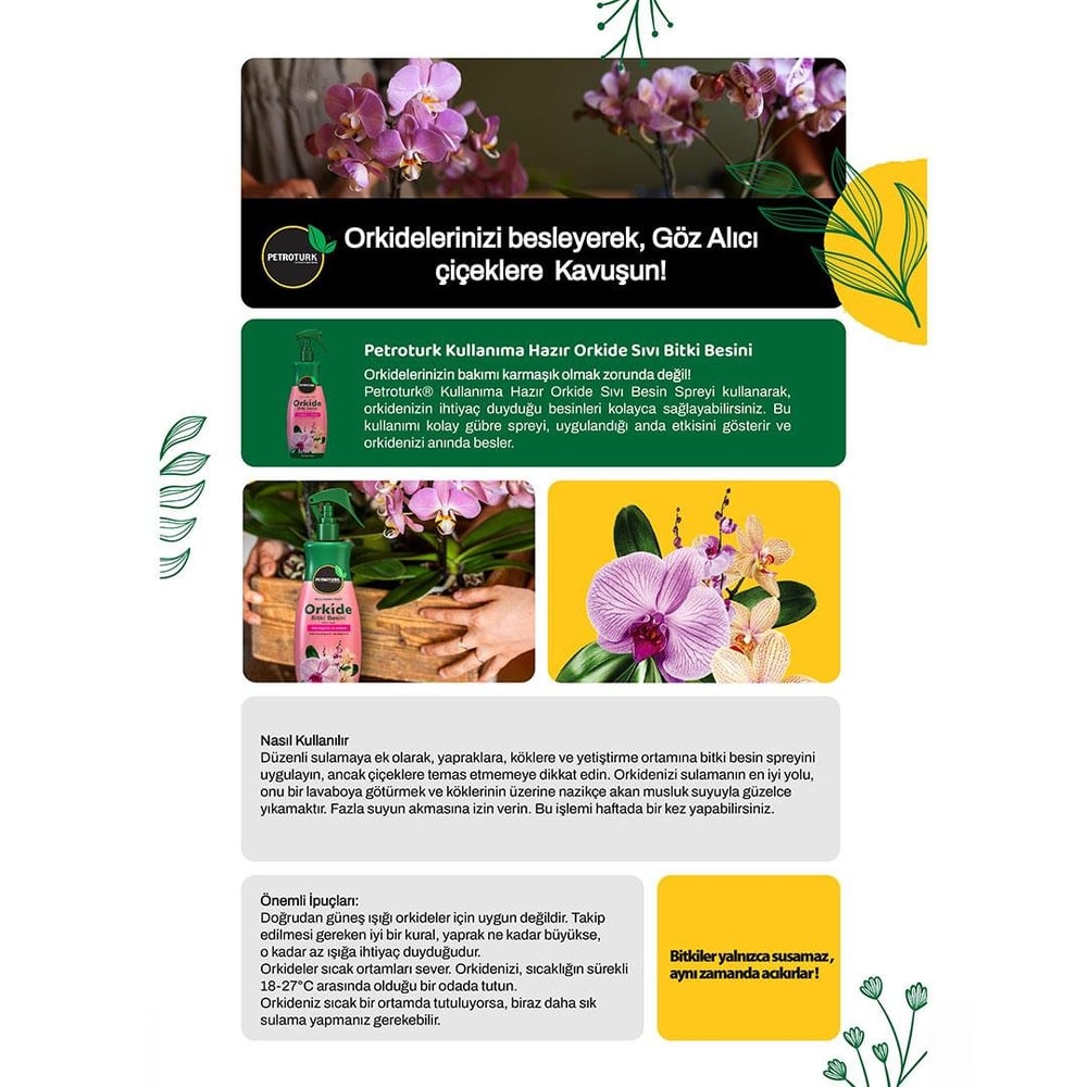 PetroTurk Orkide Sıvı Bitki Besini 250 Ml