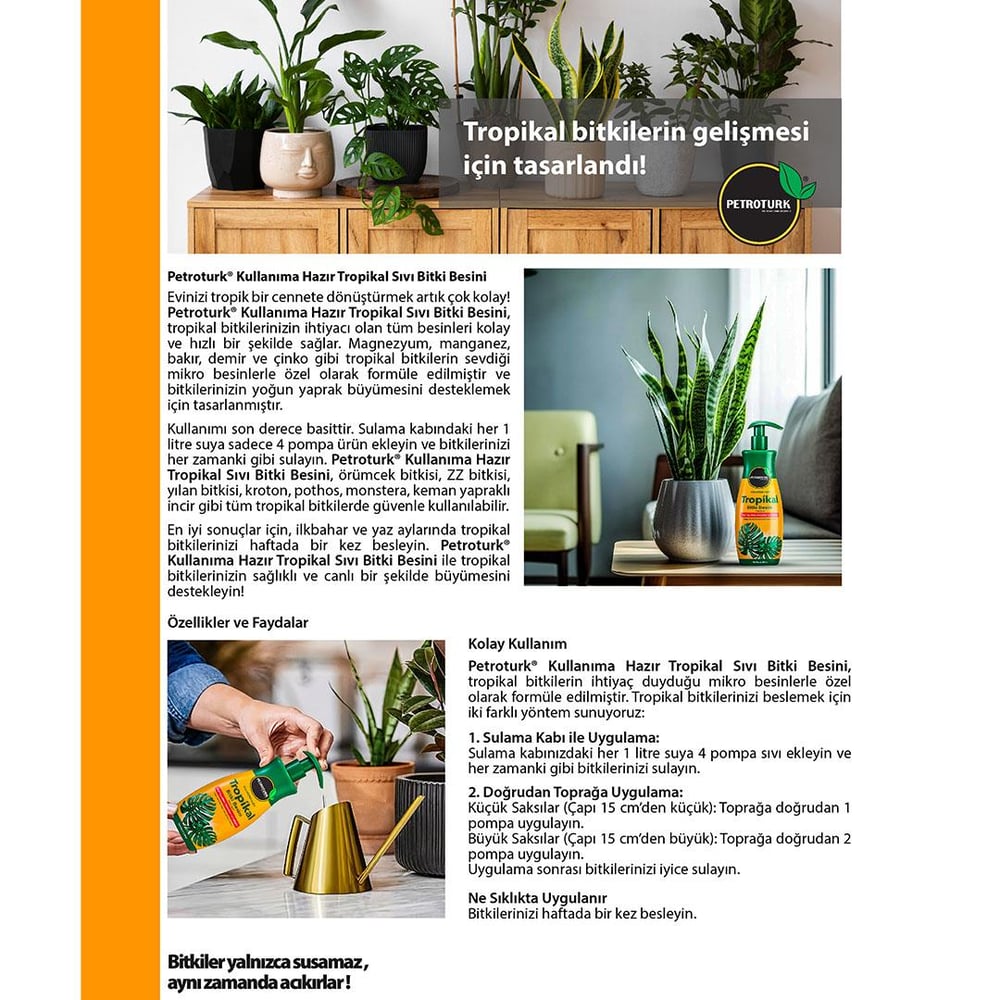 PetroTurk Tropikal Sıvı Bitki Besini 250 Ml
