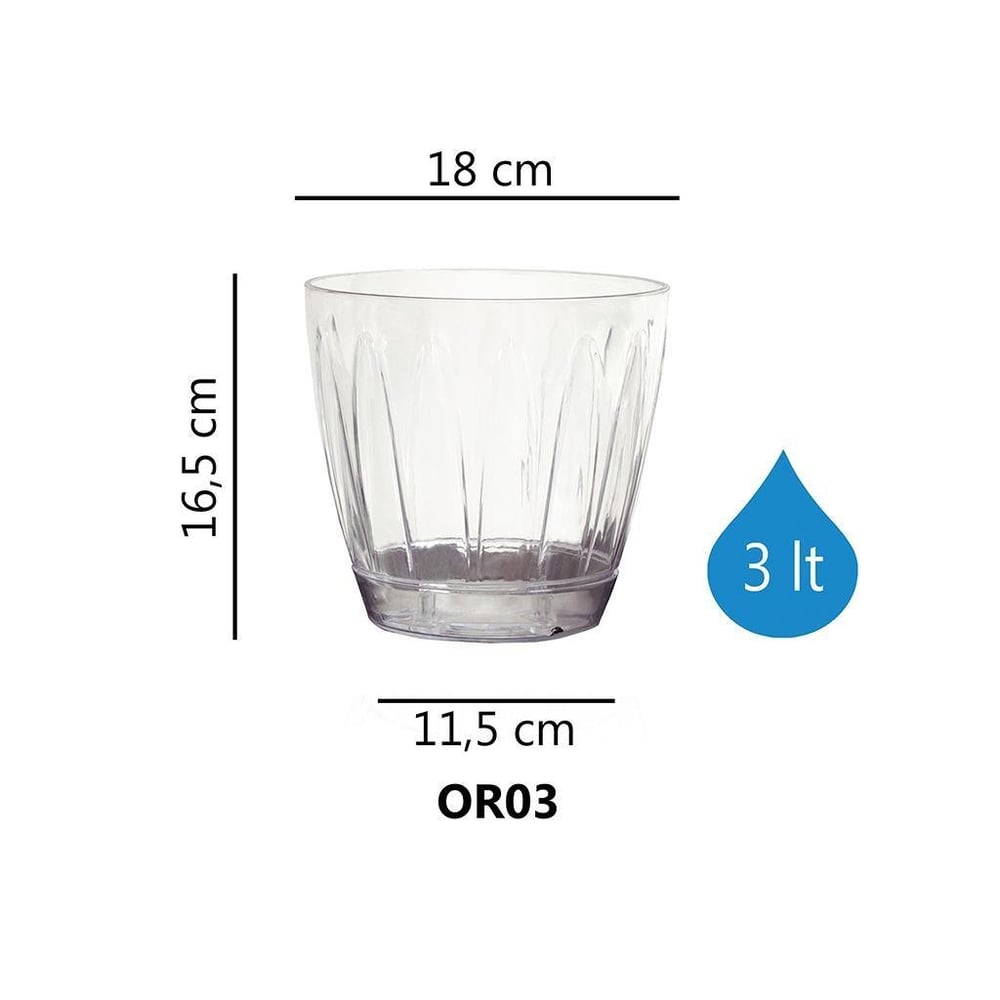 Serinova Orkide Saksısı 3 Lt Şeffaf