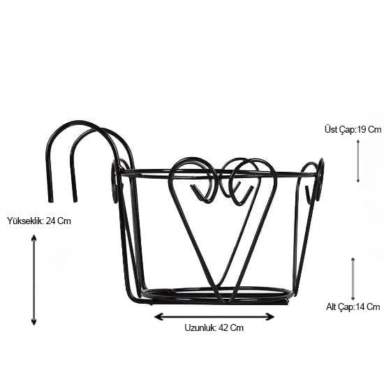 Tekli Ferforje Balkon Saksı