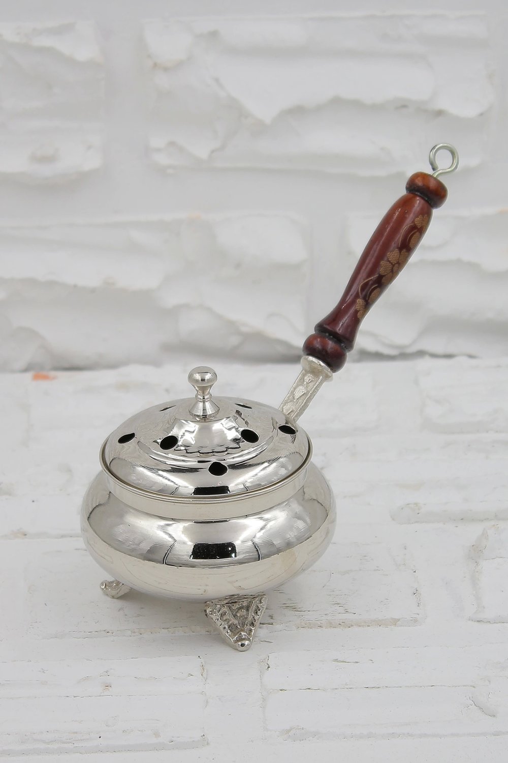 Turna Bakır No 1 Witch Cauldron Incense Burner & Censer Nickel