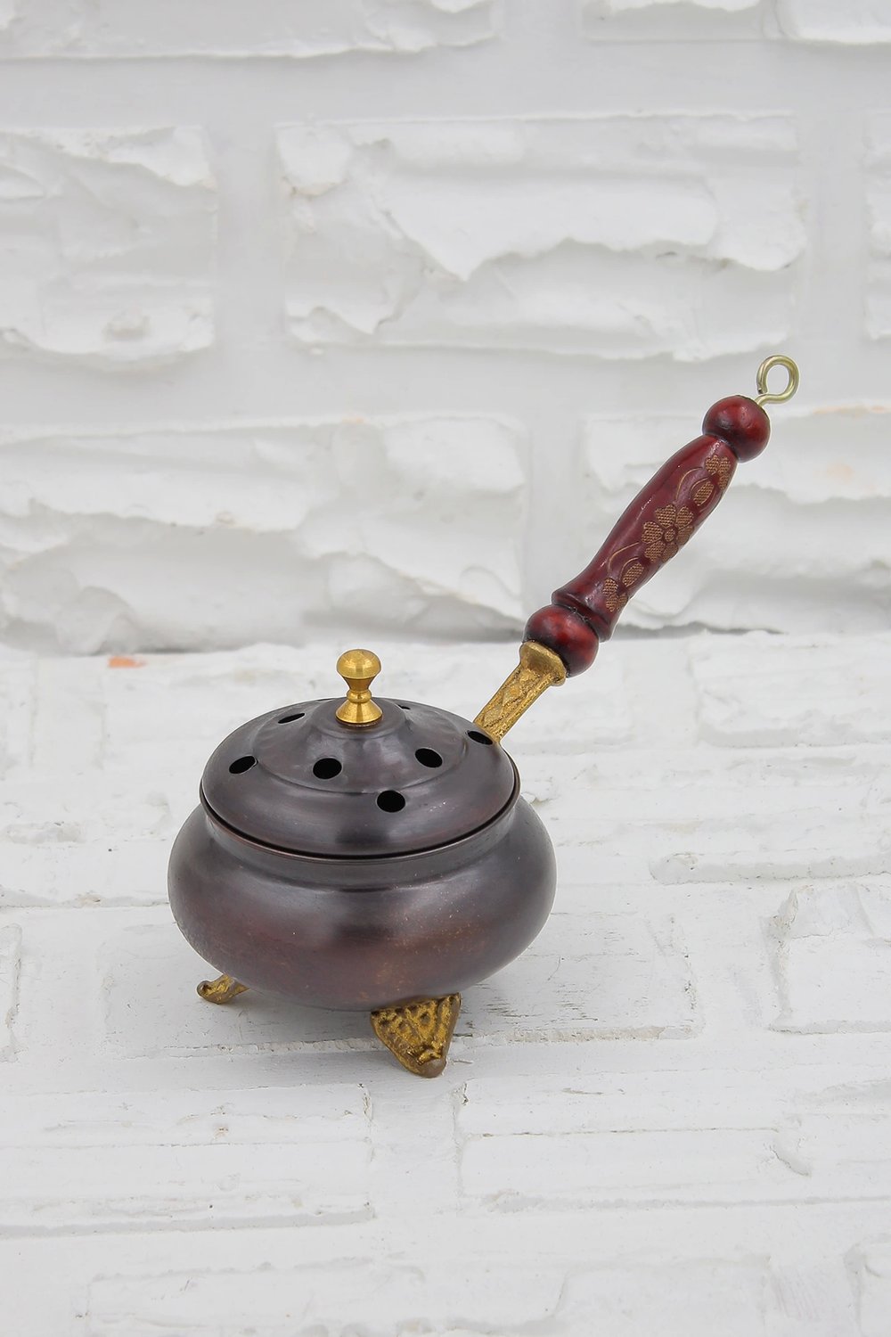 Turna Bakır No 1 Witch Cauldron Incense Burner & Censer Oxide