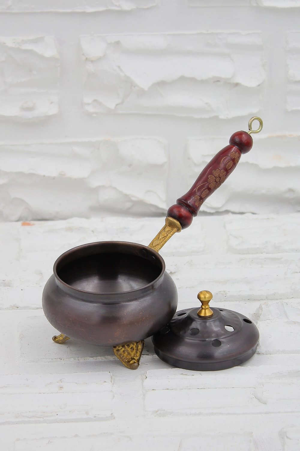 Turna Bakır No 1 Witch Cauldron Incense Burner & Censer Oxide