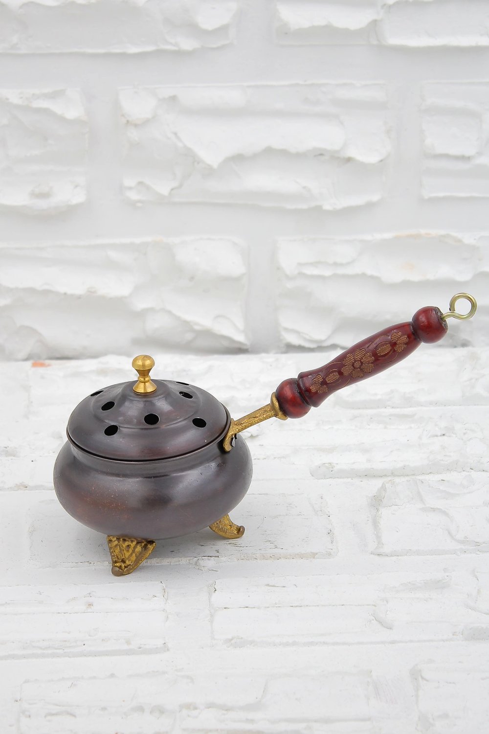 Turna Bakır No 1 Witch Cauldron Incense Burner & Censer Oxide