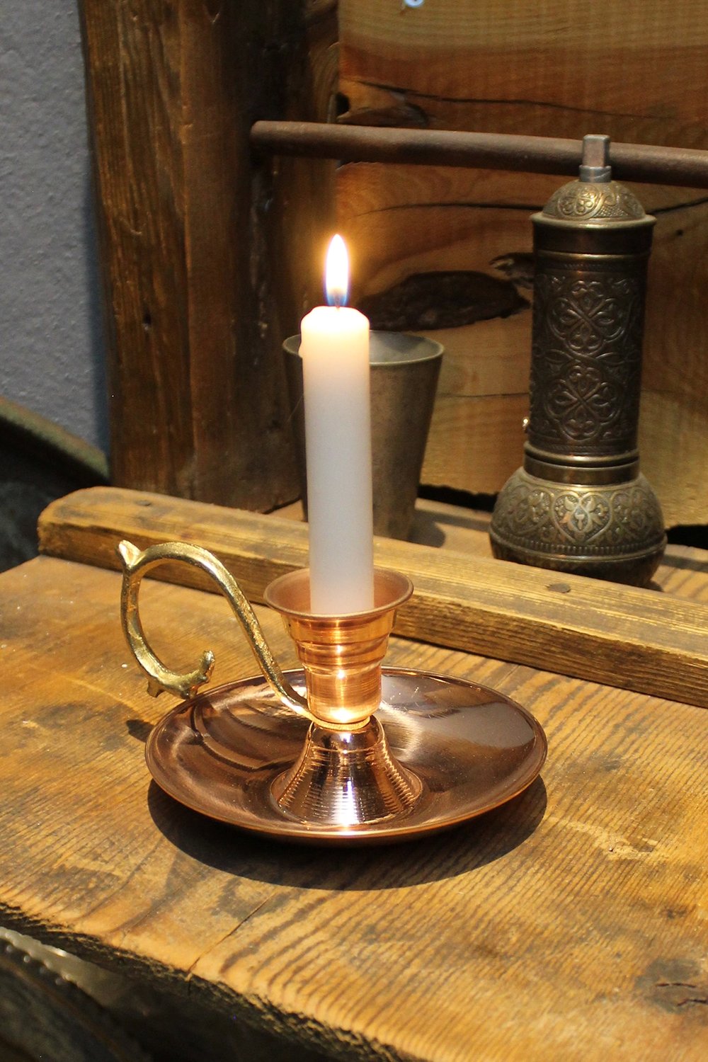 Turna Bakır Elit Mumluk & El Şamdanı Kendinden Iğneli Kırmızı Turna2619-1