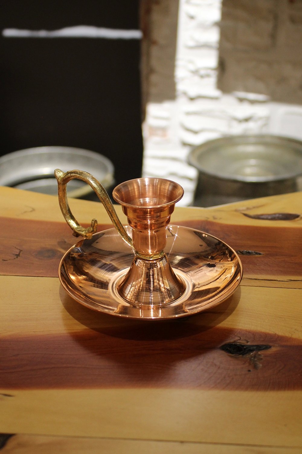 Turna Bakır Elit Mumluk & El Şamdanı Kendinden Iğneli Kırmızı Turna2619-1