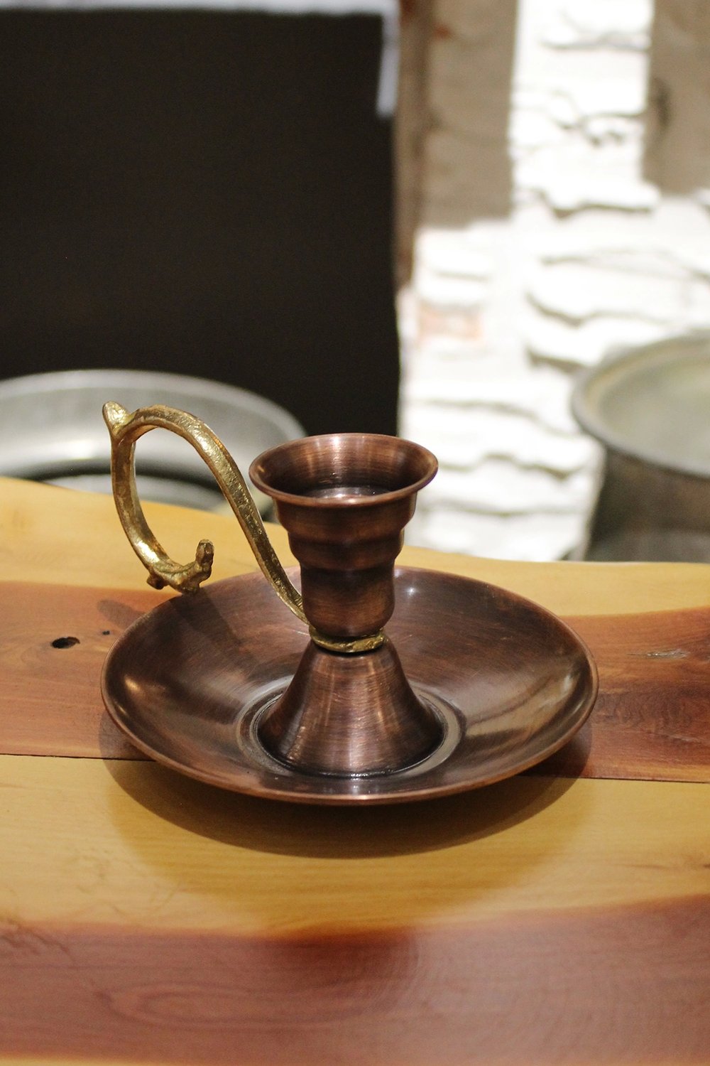 Turna Bakır Elit Mumluk & El Şamdanı Kendinden Iğneli Oksit Turna2619-3