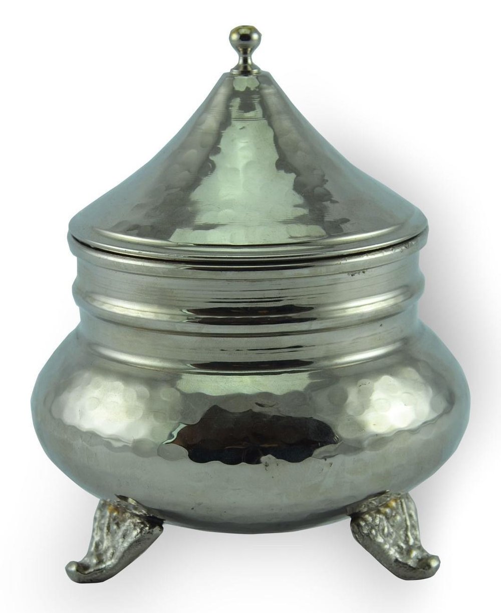 Turna Copper Caucasian Sugar Bowl Hand Forged Nickel Turna5758-2