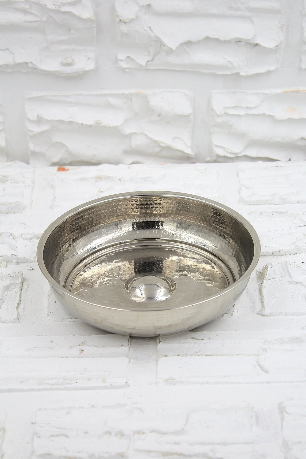 Turna Bakır Kurnacı Hamam Tası 20 Cm El Dövme Nikel Turna4054-2