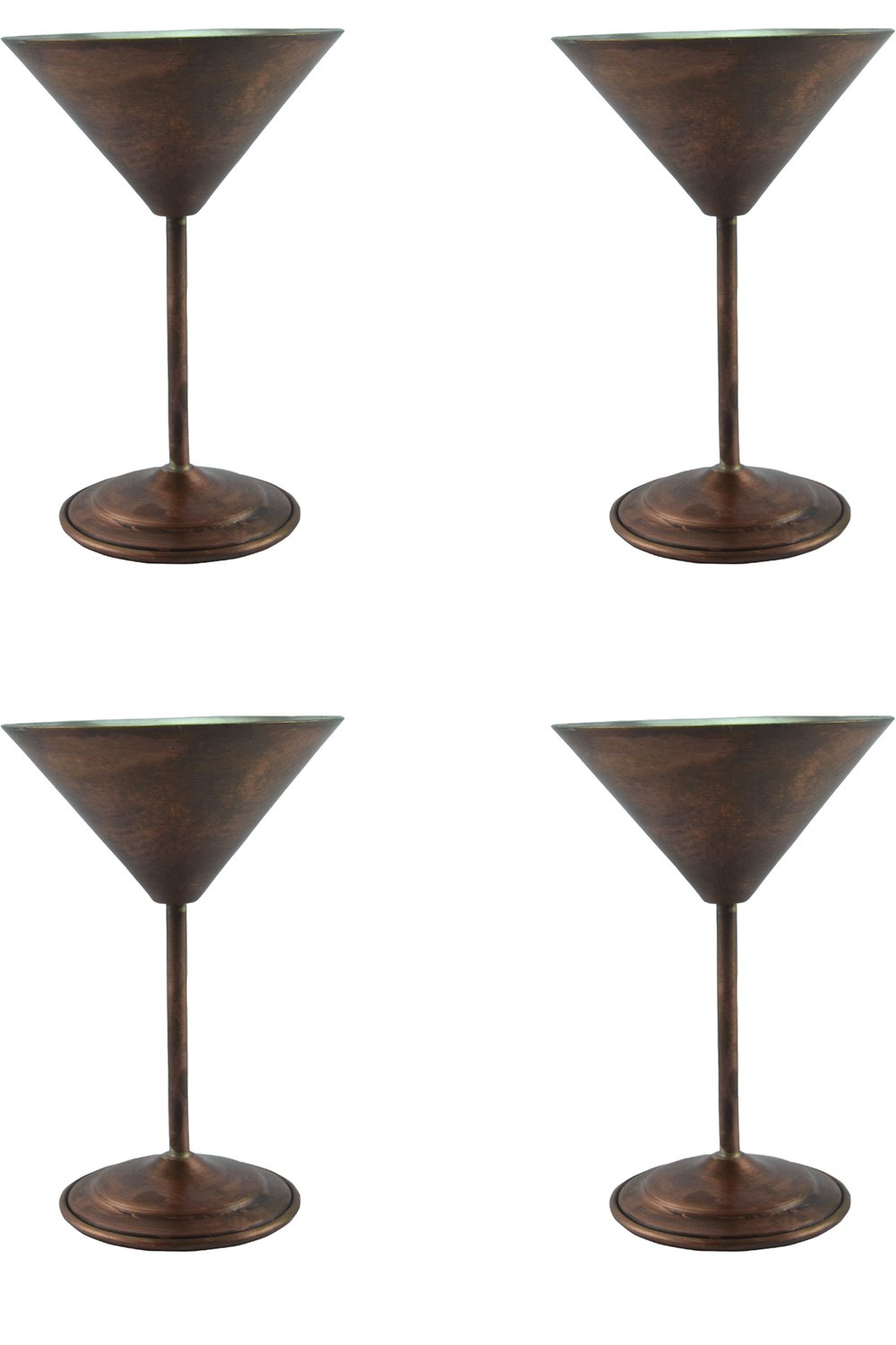Turna Bakır Martini Kadeh Düz 250 Ml 4lü Takım Oksit Turna0459-43
