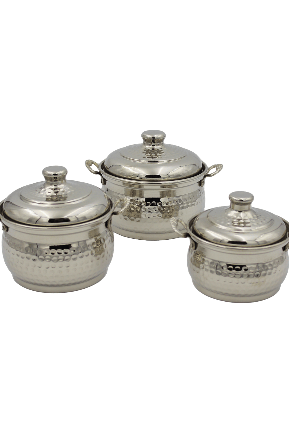 Turna Copper Mini Casserole Pot Set of 3 Hand Forged Nickel Turna8184-2