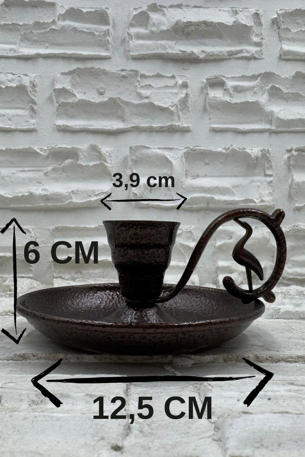 Metal Nostalji Mumluk & El Şamdanı Kendinden Iğneli Acı Kahve Oksit Kulp Turna2623-3