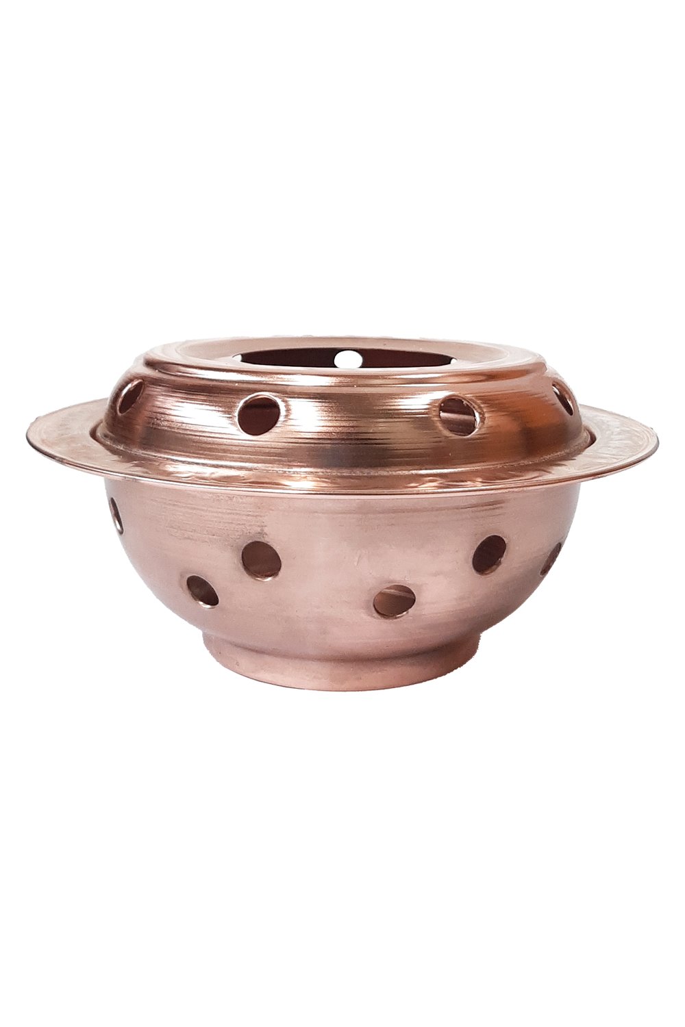 Turna Bakır Osmanlı Çaydanlık Isıtıcı 22 Cm Düz Kırmızı Turna4203-1