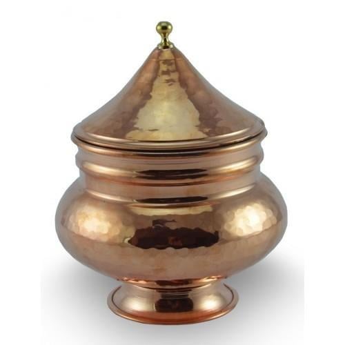 Turna Copper Rumelia Sugar Bowl Hand Forged Red Crane5751-1